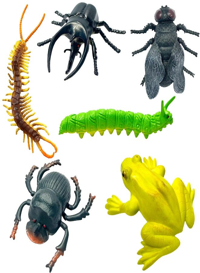 SUPER TOY 6 Insect Animal Action Figure Bug Toys Educational Play Set for Kids Birthday Gift (Assorted Insects) - Image 1